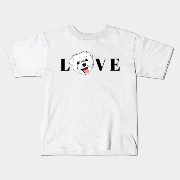 Maltese Lovers, Maltese Moms, Maltese Dads Kids T-Shirt by sockdogs